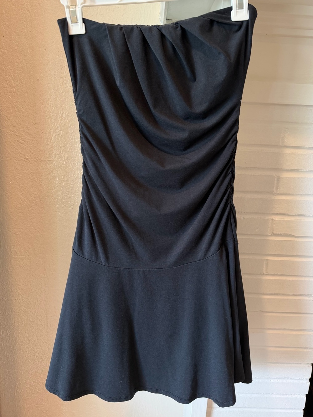 Abercrombie & Fitch Black Strapless Ruched Mini Dress Size Small